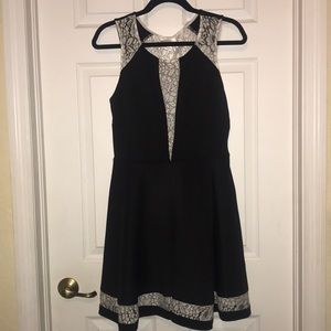 Black lace detailed homecoming dress